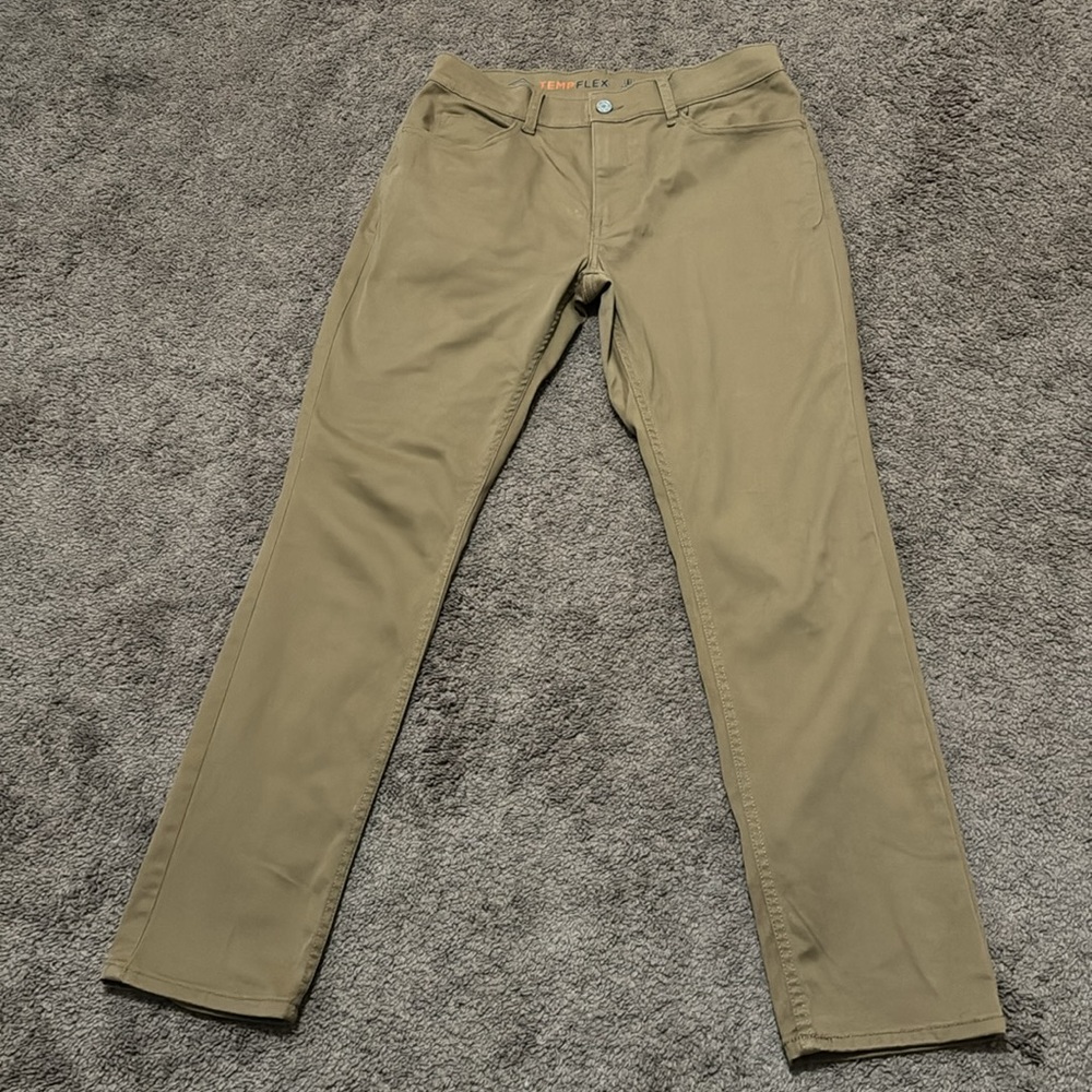 Men’s St John’s Bay Temp Flex Trousers-30x30-Sand Color-Stretchy Recycled Poly - Picture 3 of 12